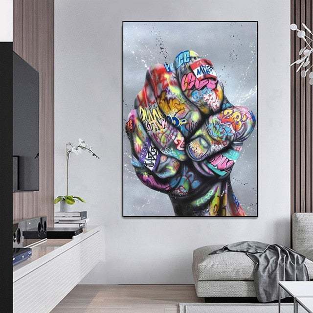 KRACHTIGE VUIST - CANVAS - KUNST