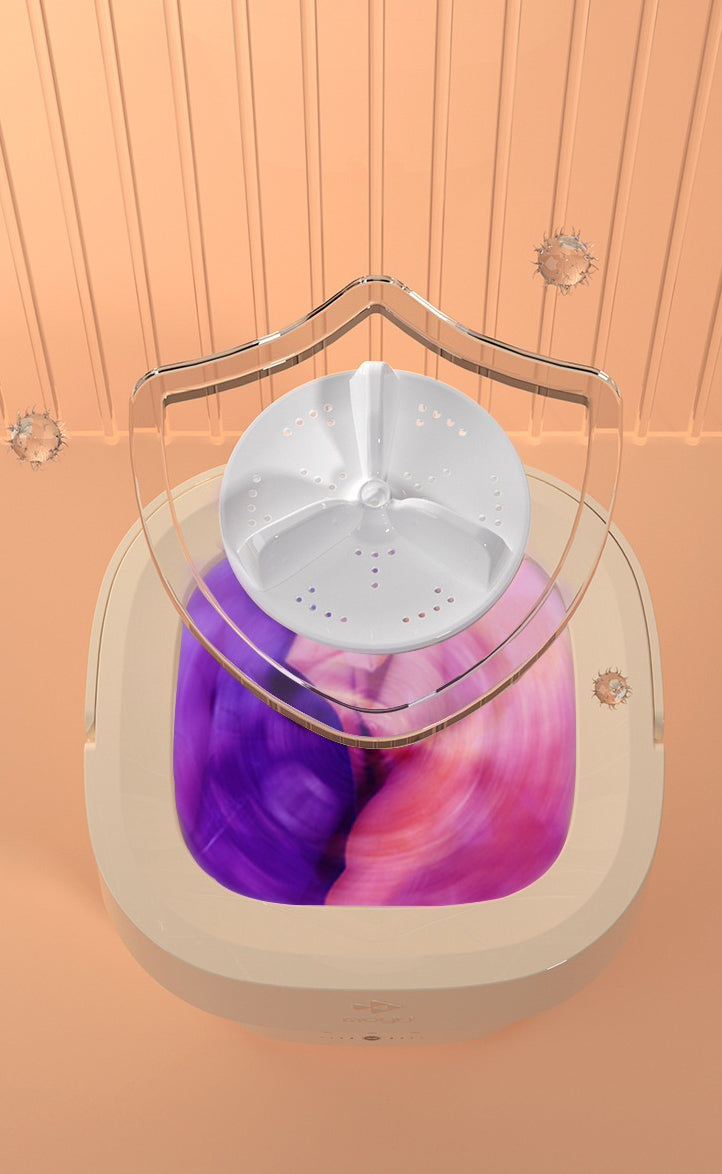 Beige opvouwbare mini wasmachine