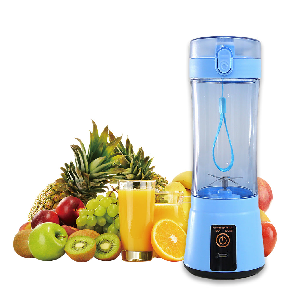 Blauwe draagbare blender