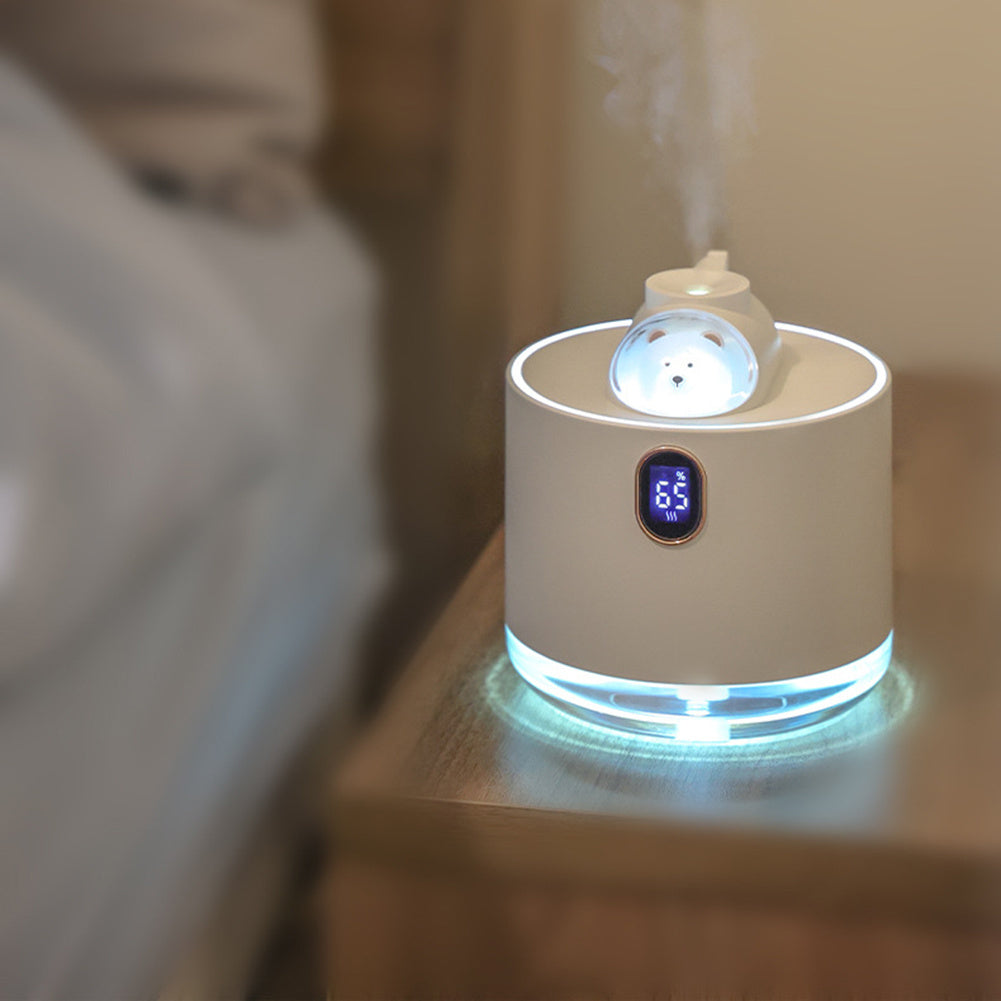 BEER GEURVERSPREIDER - LUCHTBEVOCHTIGER - DIFFUSER AROMATHERAPIE - LED VERLICHTING - DRAADLOOS
