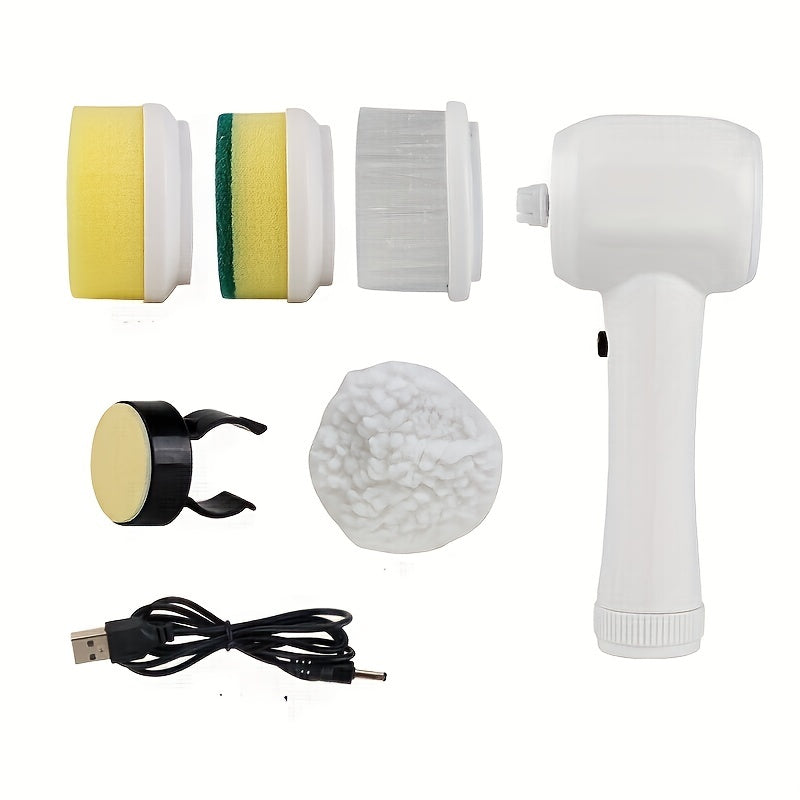 Witte 5-in-1 elektrische borstelreiniger