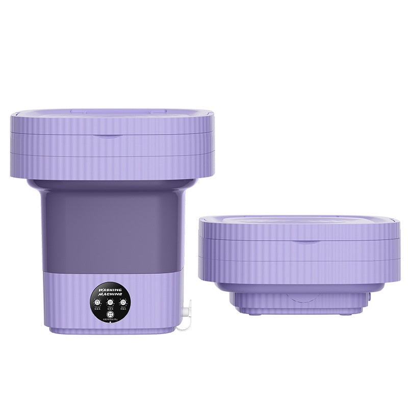 Paarse opvouwbare mini wasmachine