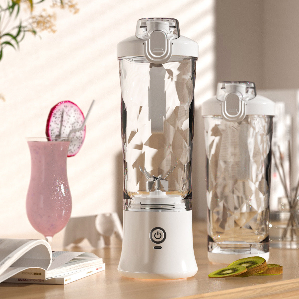 Witte draagbare blender voor shakes en smoothies