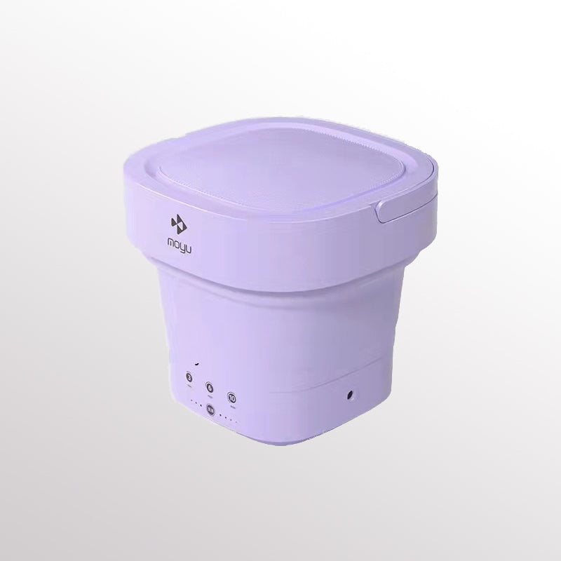 Paarse opvouwbare mini wasmachine