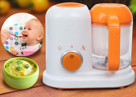 Witte met oranje multifunctionele babyvoeding maker 