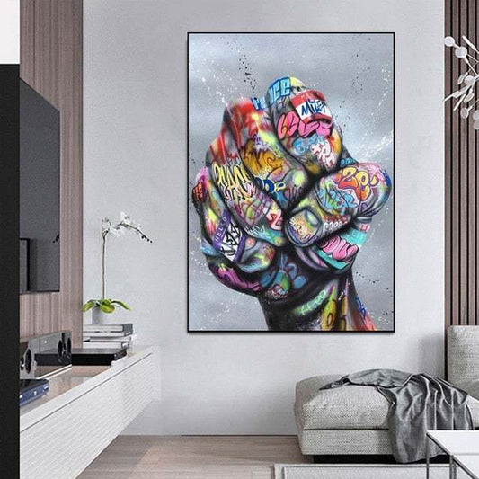 KRACHTIGE VUIST - CANVAS - KUNST