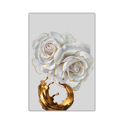 ZWEVENDE WITTE ROOS - CANVAS - KUNST