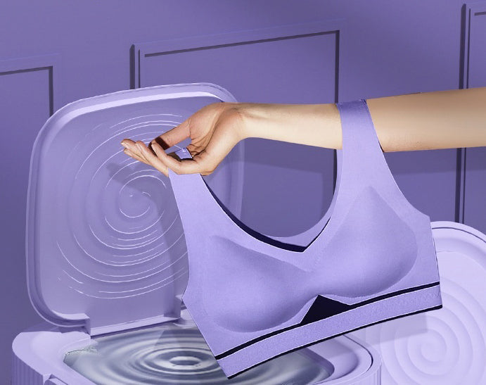 Paarse opvouwbare mini wasmachine 
