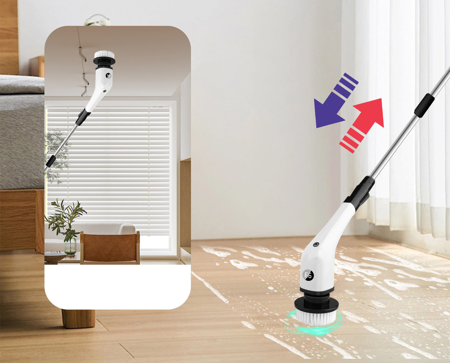 Witte 7-in-1 elektrische reinigingsborstel 