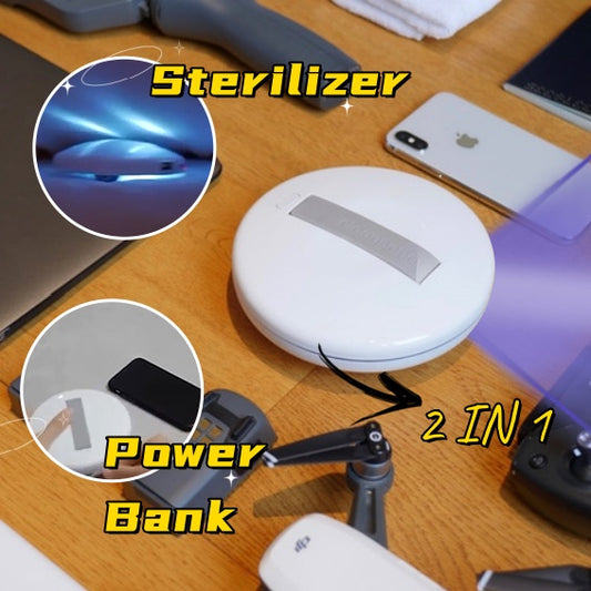 CLEANSEBOT 2 IN 1 BLAUW LICHT UV-DESINFECTERENDE ROBOT - DOOD BACTËRIEN EN HUISSTOFMIJT - DRAAGBARE POWERBANK