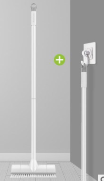 Witte schoonmaakborstel met steel