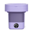 Paarse opvouwbare mini wasmachine 