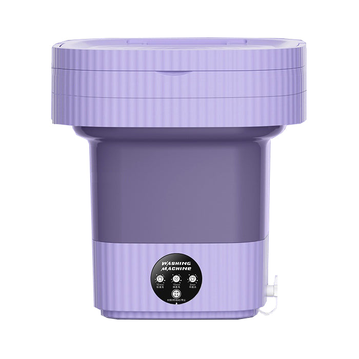 Paarse opvouwbare mini wasmachine 