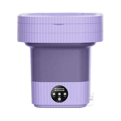 Paarse opvouwbare mini wasmachine 
