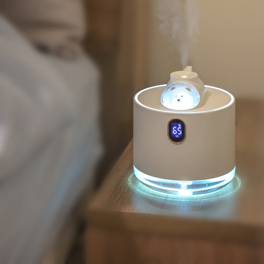 BEER GEURVERSPREIDER - LUCHTBEVOCHTIGER - DIFFUSER AROMATHERAPIE - LED VERLICHTING - DRAADLOOS