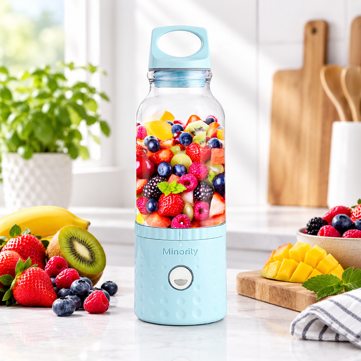 DRAAGBARE MINI BLENDER - SHAKE BLENDER - BLENDER TO GO - USB OPLAADBAAR - DRAADLOOS
