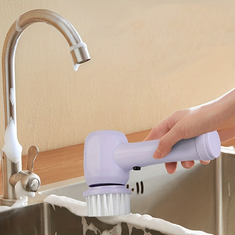 Paarse 5-in-1 elektrische borstelreiniger 