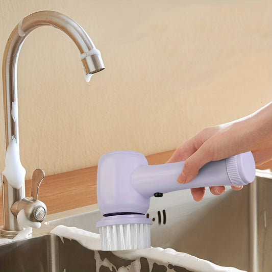 Paarse 5-in-1 elektrische borstelreiniger 