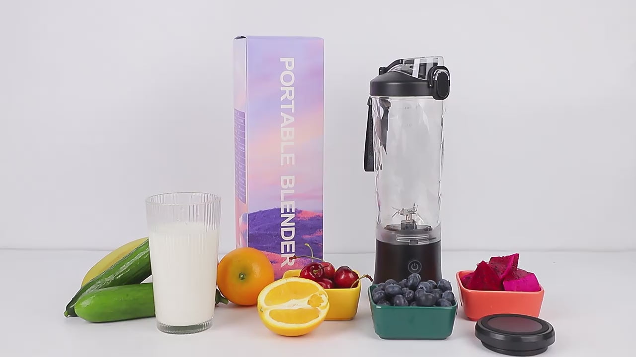 DRAAGBARE BLENDER VOOR SHAKES EN SMOOTHIES - BLENDER TO GO - 6 HOOG SNELHEID MESSEN - USB OPLAADBAAR - DRAADLOOS